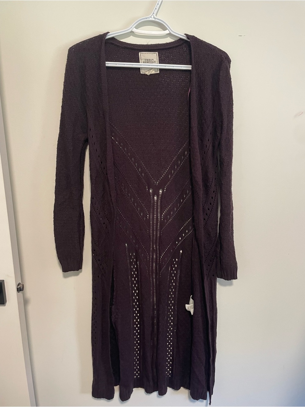 23 Urban Heritage Plum Open-Knit Cardigan